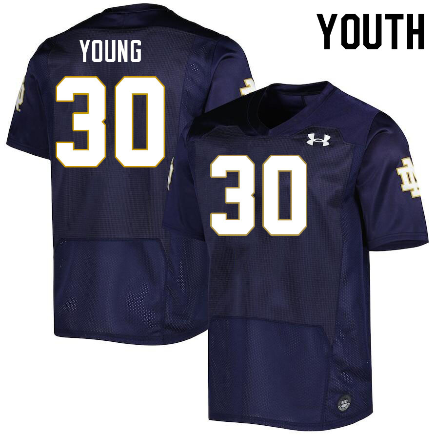 Youth #30 Bryce Young Notre Dame Fighting Irish College Football Jerseys Stitched-Navy